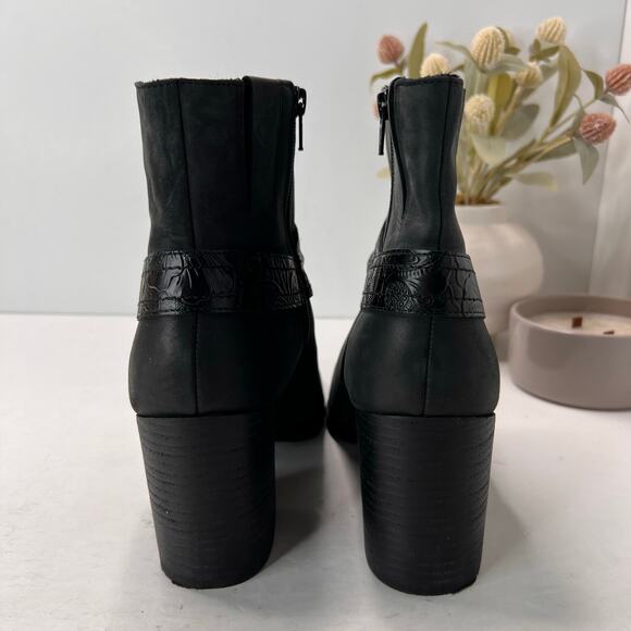 Vionic Carnelia Ankle Boots Square Toe Water Repellant Shoes Black Women 10 - Picture 4 of 10